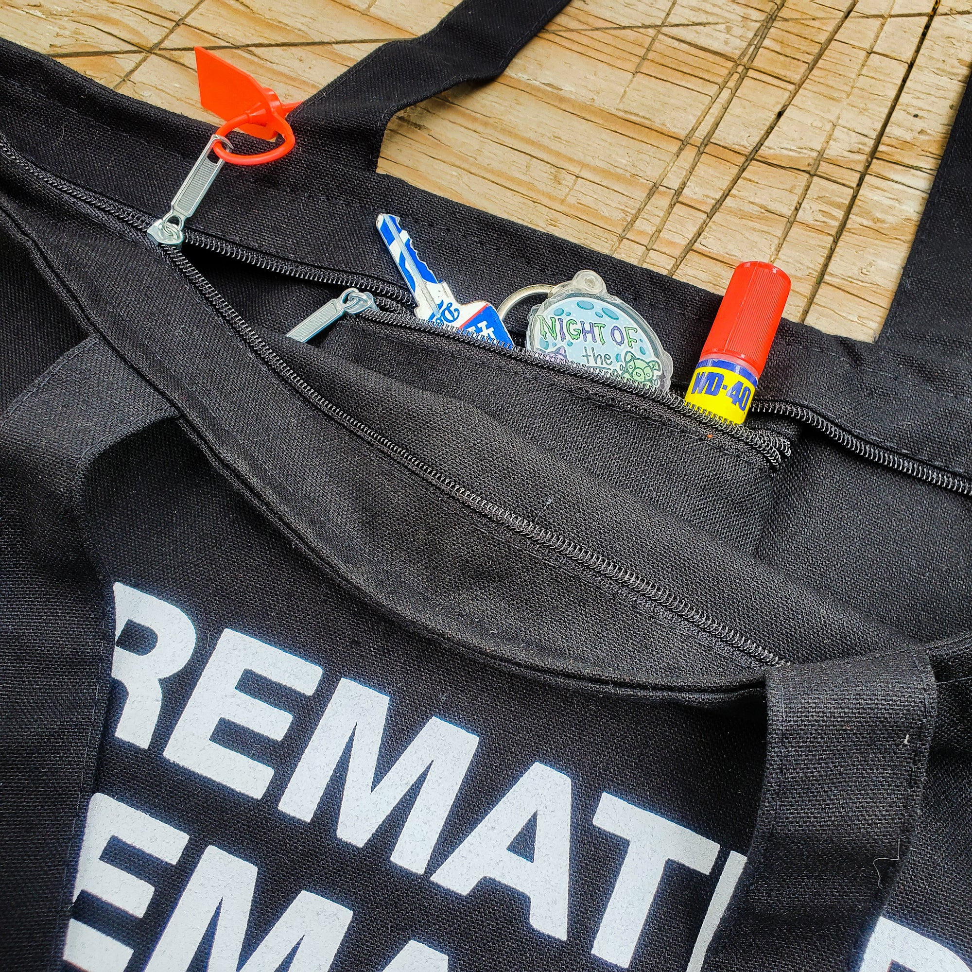 CREMATED REMAINS zipper tote bag - Image 4