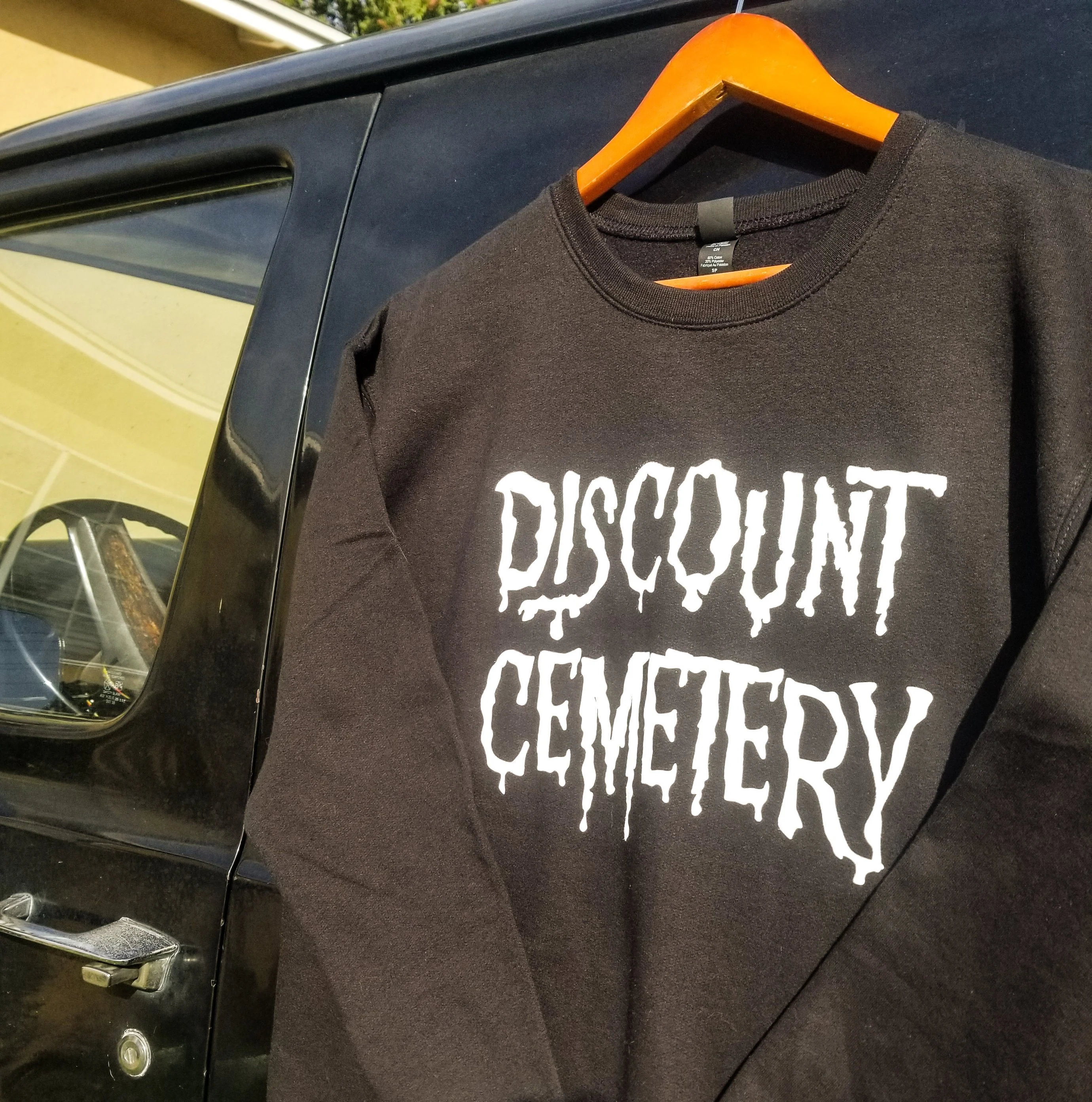 DISCOUNT CEMETERY logo sweatshirt (XS, S left) - Image 4